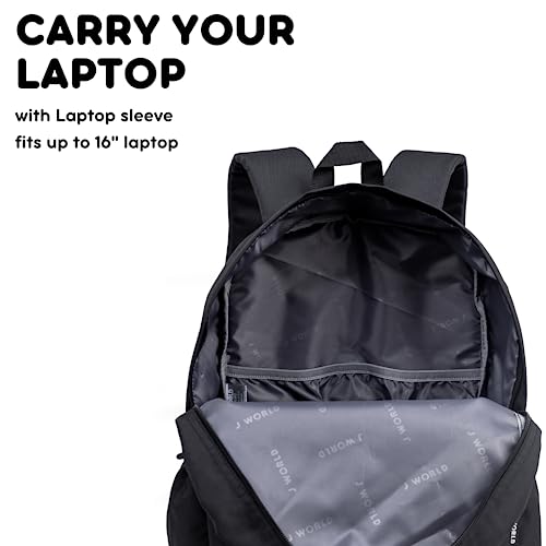 Image of J World Oz Middle School Backpack for Kids. Cute Laptop Bookbag for Girls Boys, Black
