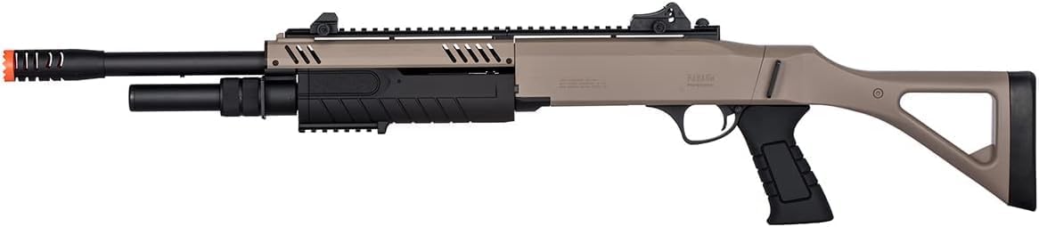 High FPS Tri-Shot 11'' Airsoft Shotgun Pump Action BO Manufacture FABARM STF w/Fixed Stock (6 Shells Included)