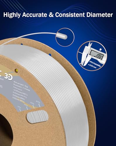 Image of DURAMIC 3D PETG Filament 1.75mm Transparent, 3D Printing Filament 1kg Spool(2.2lbs), Transparent Filament 1.75mm Dimensional Accuracy + /- 0.05 mm Non-Tangling Non-Clogging Non-Stringing