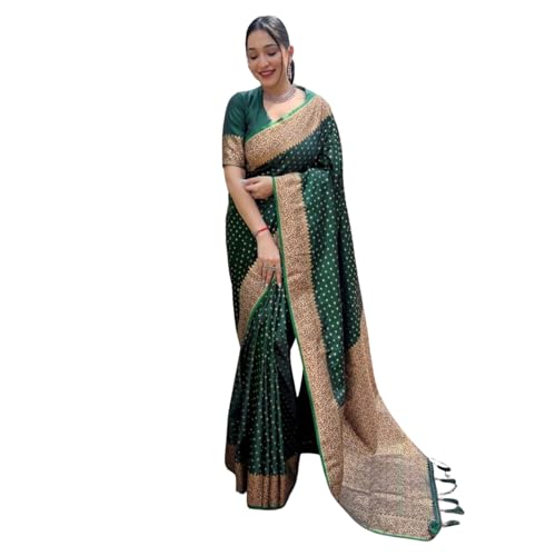 Image of Women's Kanjivaram Soft Silk Banarasi Saree With Blouse Piece | Banarasi Sari For Women | Saree with Blosepiece