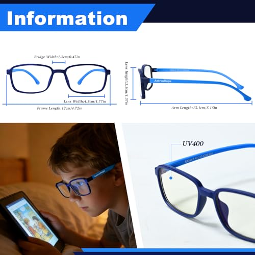 Image of Ultra-Light Blue Light Blocking Glasses with Case for Kids and Teens,Anti Eyestrain &UV400