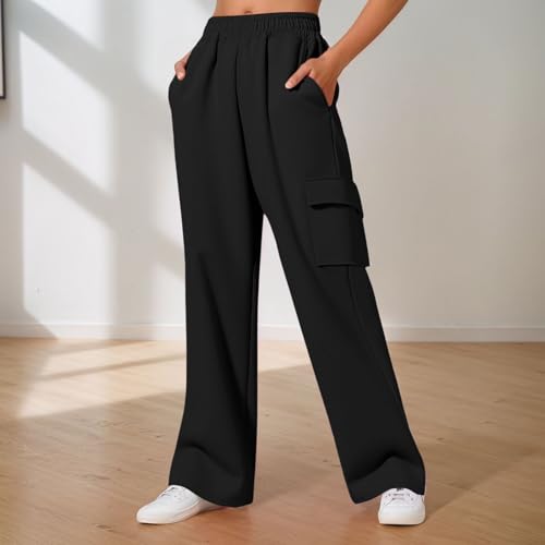 Sweatpants Women High Waisted 2025 Wide Leg Pants Casual Baggy Loose Elastic Trouser with Pockets Fashion Y2K Clothes2