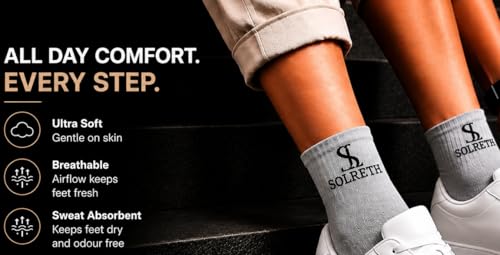 Image of Ankle-Length Cotton Socks for Men, Navy Blue, Light Grey and Black, Reinforced Heel and Toe, Everyday Comfort, Gym, Sports, Casual Wear, Pack of 3