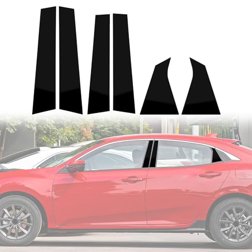 ramuel PC Door Window B Pillar Post Trim for Honda Civic 2016-2021