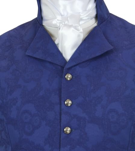 Historical Emporium Men's Regency High Collar Brocade Formal Suit Vest, Dress Fairfax Waistcoat4