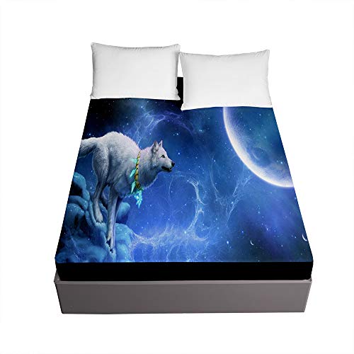 Drap housse loup anti-plis résistant à la décoloration 150x200