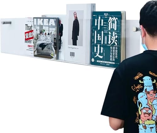 Wall Mounted Acrylic Magazine Rack - Clear Stylish Document & Pamphlet Organizer for Home & Office, Space-Saving Wall Decoration & Catalog Storage Solution (39.4")