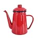 Tomshi Cafetera de Esmalte de Alto de 1.1L Verter sobre Leche Jarra de Agua Jarra Tetera Barista Hervidor para Estufa de Gas y Cocina de InduccióN Rojo