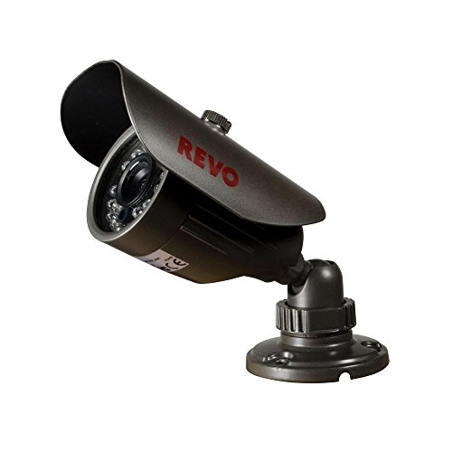 REVO America RCBS30-2A 660 TVL Indoor/Outdoor Bullet Surveillance Camera with 80-Feet Night Vision (Gray)