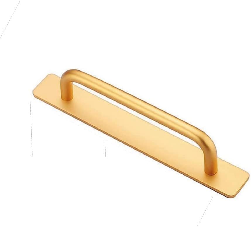 Pack of 2 Aluminium Handles, Cabinet Handles, Gold Furniture Handles, Self-Adhesive Window Handles, Drawer Handles for Windows, Sliding Door, Cupboard, Door, Chest of Drawers (180 mm)