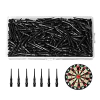 runxsam 300 Stück Dartspitzen Kunststoff Schwarze, Softdart Spitzen Softdarts, Dartpfeil Spitzen mit 2BA Gewinde, Ersatzspitzen, Dartpfeile Kunststoffspitzen, mit Aufbewahrungsbox