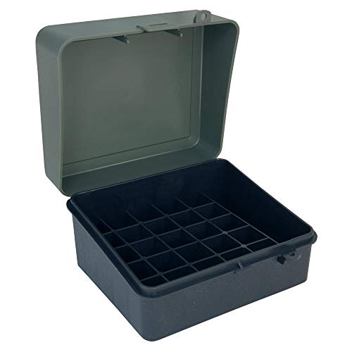 Plano Shot Shell Box 12 & 16 Gauge, Black, Plastic Ammo Storage Crate, Shotgun Shell Case Can, Small Ammo Box With Dependable Closures And Deep Individual Slots, Holds Up To 25 Rounds #TOP2