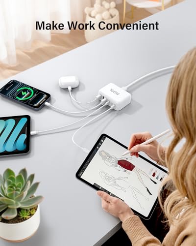 USB C Charger Block, GaN Fast USB Charging Station Hub with 100W Max 6-Port - Image 6