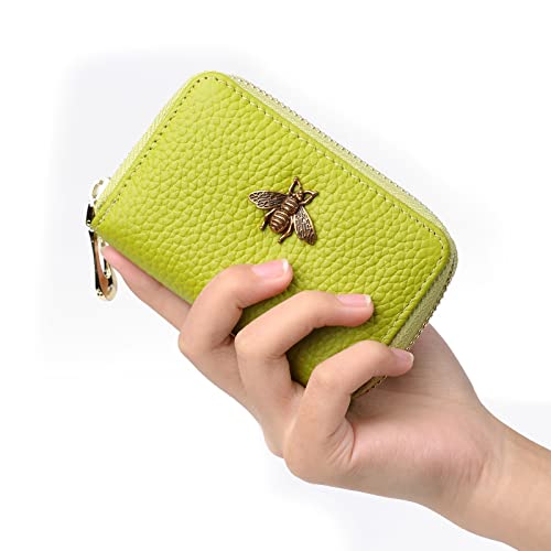 imeetu RFID Credit Card Holder, Small Leather Zipper Card Case Wallet for Women2