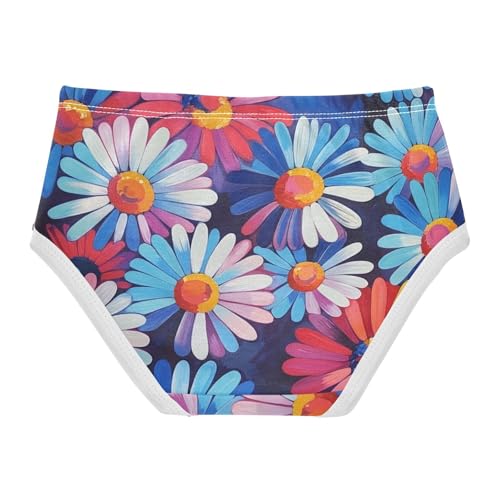 Girls Underwear Toddlers 2t Cotton Panties Little Girl Print Briefs Kids Undies Vibrant Colorful Daisies Floral2