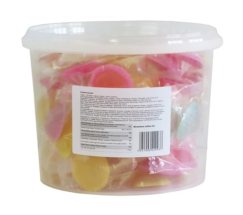 CAPTAIN PLAY 100 Schleckmuscheln einzeln verpackt, Party Bucket mit Schleckmuscheln Süßigkeiten, 1kg