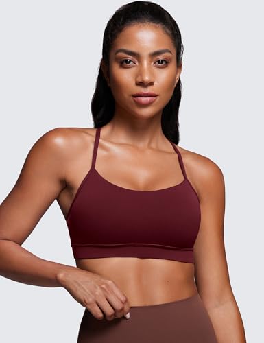 Image of CRZ YOGA Butterluxe Y Back Sports Bras | Light Support, Removable Pads, Yoga, Extremely Soft, Scoop Neck, Spaghetti Strap, for Women