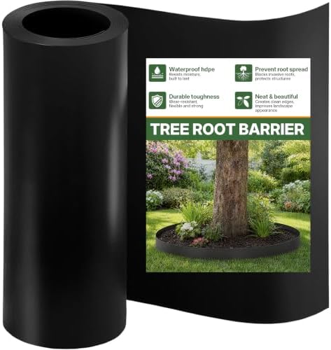 Tree Root Barrier 36in x 15ft x 60mil Tree Root Barrier Heavy Duty Bamboo Barrier Protects Sidewalks Roads and Driveways