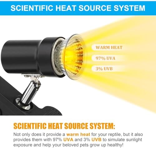 Reptile Heat Lamp Rotatable Turtle Heating Light with — lifestyle photo