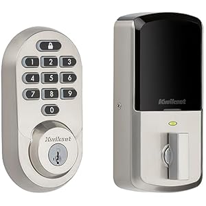 Kwikset Halo Keypad Wi-Fi Smart Door Lock, Keyless Entry Electronic Touchscreen Deadbolt Door Lock, No Hub Required App Remote Control, With SmartKey Re-Key Security, Satin Nickel