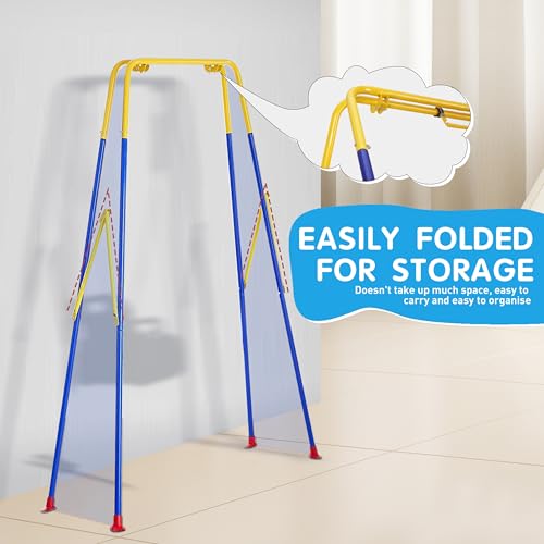 Toddler Swing Set, 2 in 1 Baby Swing Set for Indoor Outdoor Backyard, Baby Swing with Bouncer Jumper, Foldable Metal Stand,๐ฒ๐ต\" (๐) Large