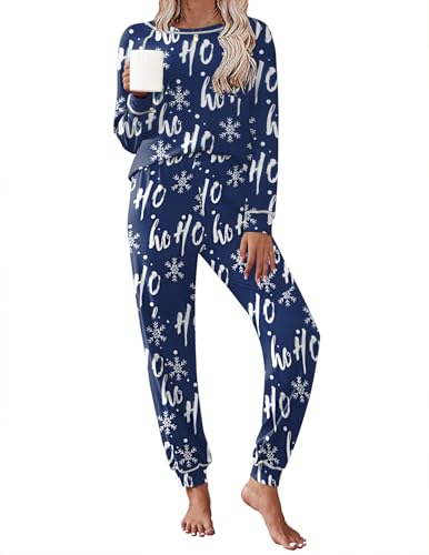 Image of Ekouaer Pajamas Set for Women Soft Comfy Pjs Sets Long Sleeve Sleepwear Loungewear S-XXL