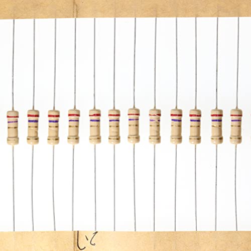 Huaban 100 Piezas 0.5 Watts 1 2w 2r7 2.7 Ohm 5 Resistencia De Película De Carbono