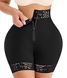 MERYOSZ Tummy Control Shapewear Shorts - Zipper Butt Lifting Panties Underwear Shapewear for Women Faja Body Shaper Girdle (Black,X-Large)