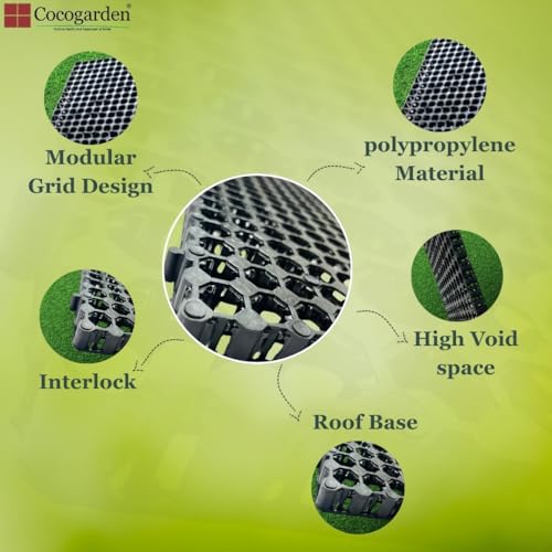 Image of Cocogarden Garden Drain Cells Thickness (20 mm) Pack of 4 for Terrace, Outdoor, Kitchen Gardening | Highly Durable & Polypropylene Drain Cells