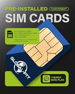 Global-PTT 2-Pack Push-to-Talk Over Cellular (PoC) Mobile Radios Walkie Talkies - 4G LTE Nationwide PTT Unlimited Range Free License for in-Vehicle Communication (Non-GPS)