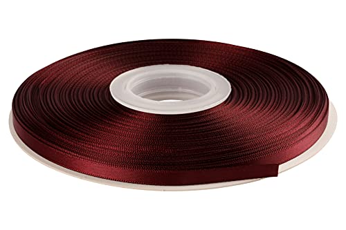 AVANAVA ruban satin double face 1/4 pouces 50 verges bordeaux