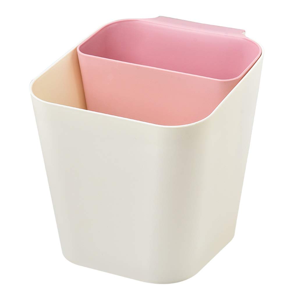 UPJAKS Cubo de Basura 1pc de Pared de Cocina Residuos Seca y húmeda Separación Bote de Basura del hogar Clasificación Bote de Basura de la Cocina Puerta del Armario Bote de Basura Baño (Color : Rose)