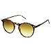 zeroUV - Retro Horned Rim P3 Keyhole Round Horn Rimmed Sunglasses (Matte-Tortoise Amber)