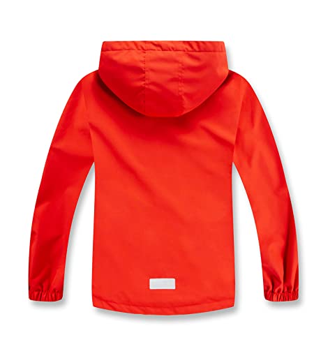 LOKTARC Boys Girls Rain Jacket Kids Lightweight Waterproof Hooded Raincoats Windbreakers2