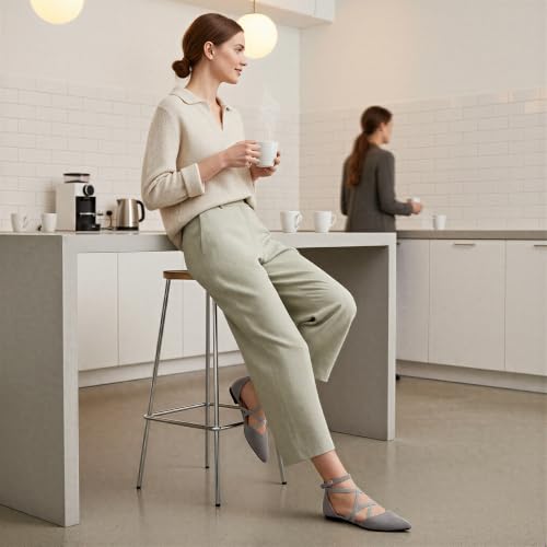 Image of Reimferce Womens Ballet Flats for Wedding: Comfortable Dress Work Flat for 2026 - Ladies Dressy Zipper Walking Shoes