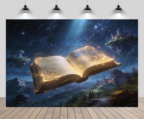 CPLFOTF 5x4ft Magic Book Photography Backdrop Fantasy Night Sky with