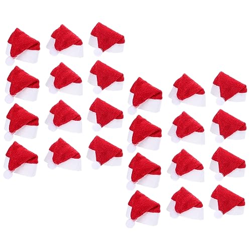Mini Bonnets de Noël pour Sucettes Anneome : lot de 24 mini-bonnets de Père Noël rouges et blancs
