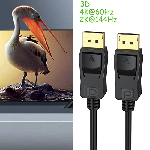Displayport To Displayport Cable 6Ft 5-Pack, Dp To Dp Display Port Cable Uhd High Speed Cord 2K@144Hz, 2K@165Hz, 4K@60Hz, 3D For Laptop Display Docking Station #TOP2