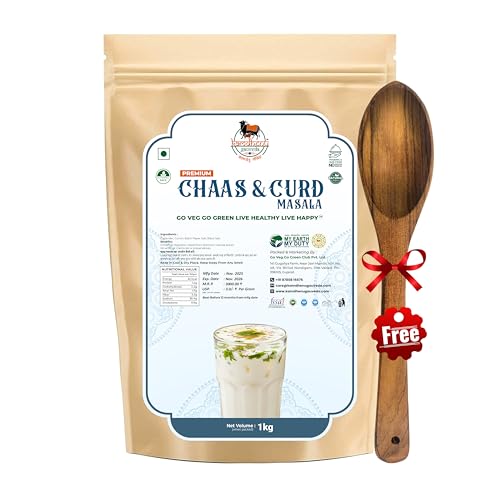 Kamdhenu Gauveda Buttermilk Masala 1kg – 100% Natural Chaas & Curd Spice Mix | Traditional Digestive Blend | No Preservatives | FSSAI Certified | Packed in Organic Glass Bottle (1kg, Chaas & Curd Masala)