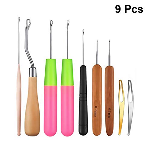 HEALLILY 9Pcs Dreadlock Conjunto de Ferramentas Trava Gancho Trava Dreadlocks Ferramenta Agulha de C