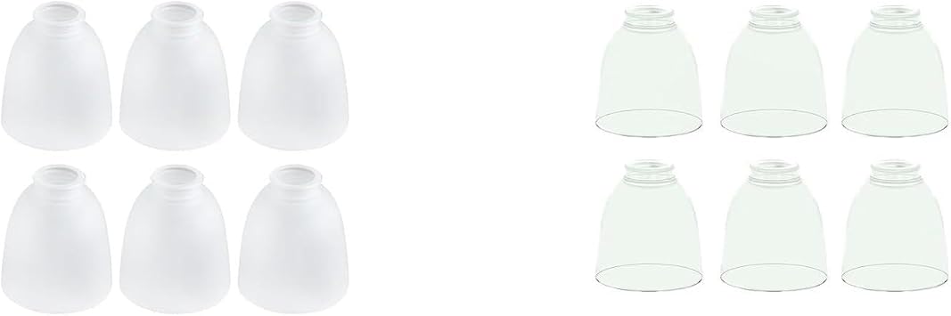 12-Pack Glass Shades, Bell Shaped Glass Shade Covers Ceiling Fan Lamp Replacements