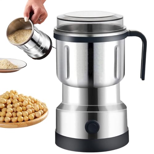 Molinillo de café, Molinillo de café eléctrico Wancle para frijoles y especias, hoja de acero inoxidable, tazón, molinillo de café con cepillo con un botón, molinillo de granos y especias extra