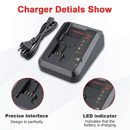 2PACK 3.0Ah PCC680L 20V Battery + PCC692L Charger Replacement for Porter Cable 20V Lithium Battery Compatible with Porter Cable 20V Battery for PCC680L PCC682L PCC685LP PCC681L PCC660B PCC790B