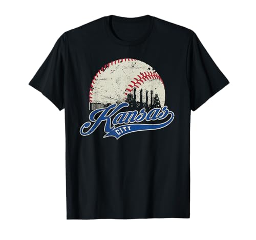Vintage Kansas City Baseball American US Flag T-Shirt