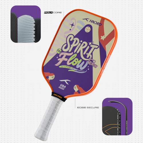Image of Hundred Spirit X Flow - Pickleball Paddle | 13mm Core | Wide Body Power Paddle | Enhanced Sweet Spot | Ideal for Beginners & Intermediate Players | Free Paddle Bag