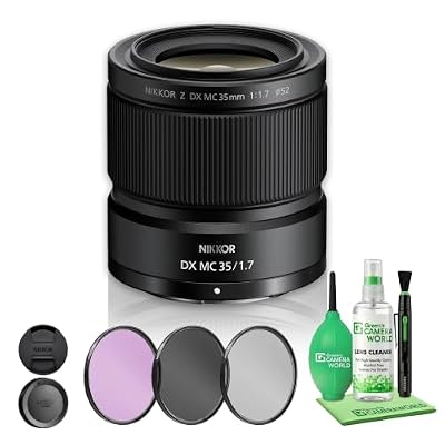 Nikon NIKKOR Z DX 35mm f/1.7 Lens APS C Mirrorless Prime Lens with STM Autofocus Close Focus Design for Daily Shooting (20131) + Cleaning Kit + Filter Kit + Cap Keeper (5pc Bundle)
