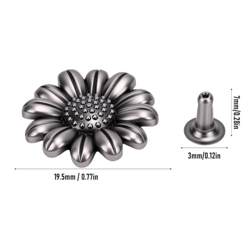 Zerodis Kit de Rivets Tournesol, 0,77 Pouce Argent Antique – vue 9