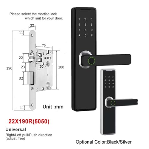 Serrure de porte à empreintes digitales connectée Smart Life 150 utilisateurs - 3