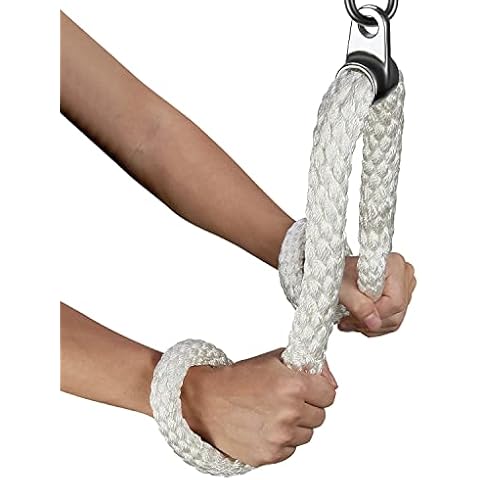 Tricep Rope, Press Down Cable Machine Attachment Set, LAT Pulldown Attachment, Cable Machine Accessories for Home Gym, Exercise Machine Attachments Pulley System Gym Pull Down Rope, Patented Cover