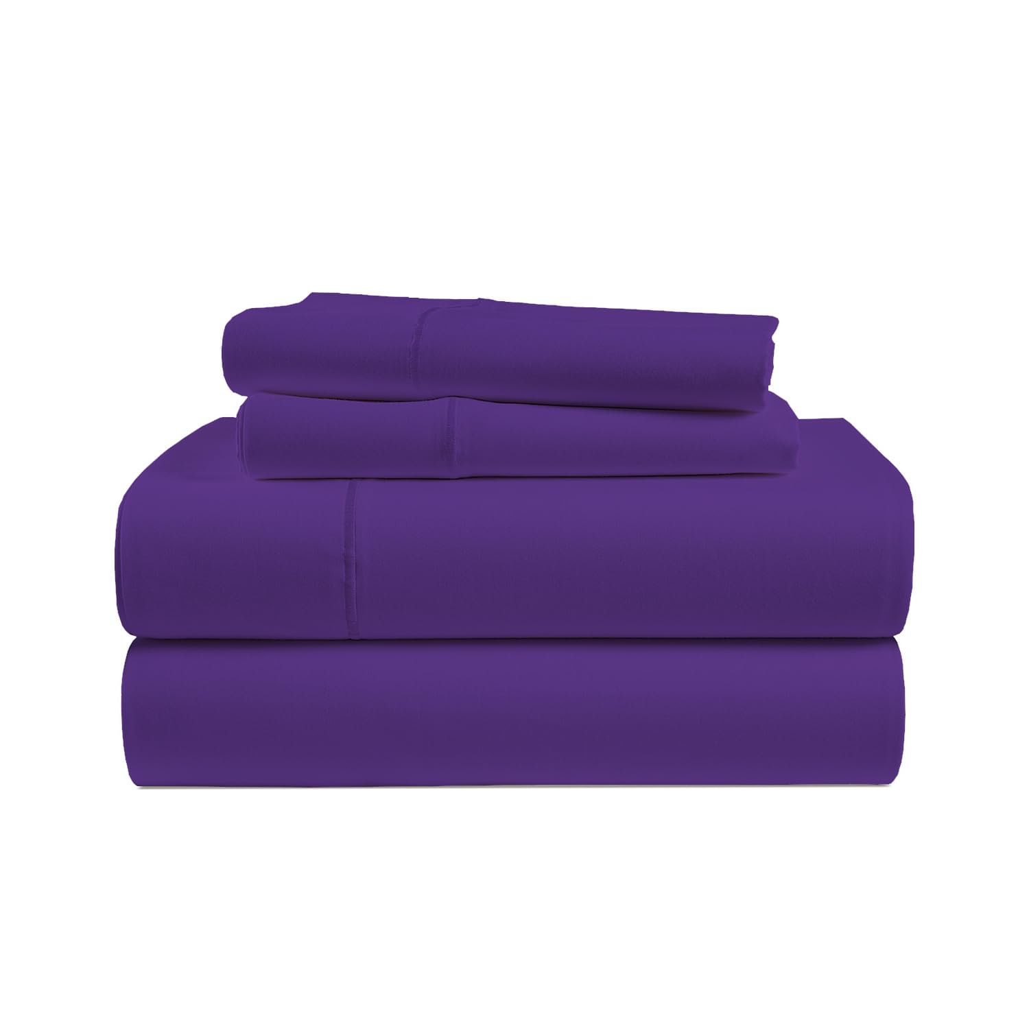 EGYLIN 3 Piece Bedding Bottom Sheet Sets -1 Fitted Sheet - 2 Pillowcases- 800 Tc - Deep Pocket Up to 12 Inch Mattress - Long Staple Egyptian Cotton - Extra Soft Cooling Bed Sheets (Emperor- Purple)